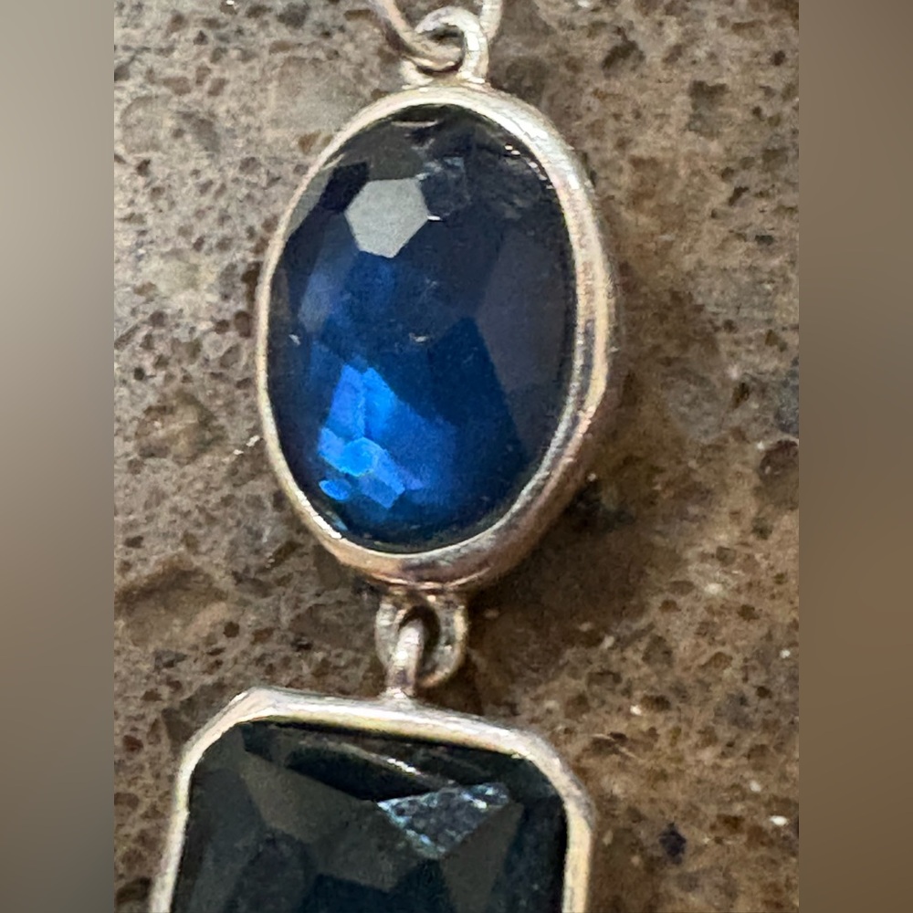 3 stone IPPOLITA Silver 925 Rock Candy stone Drop Blue/Teal/Green earrings $685 - Picture 4 of 7